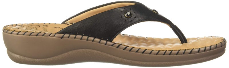 Scholl Women Melissa Black Leather Fashion Slippers-3 UK (6746005) - Image 4