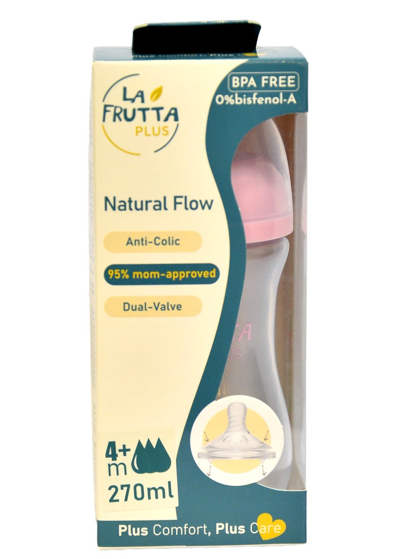 La Frutta Plus Natural Flow Bottle Anti-Colic 270ml (Rose) , BPA FREE, 0%bisfenol - (M:4+) - Image 3