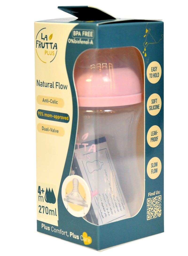 La Frutta Plus Natural Flow Bottle Anti-Colic 270ml (Rose) , BPA FREE, 0%bisfenol - (M:4+) - Image 4