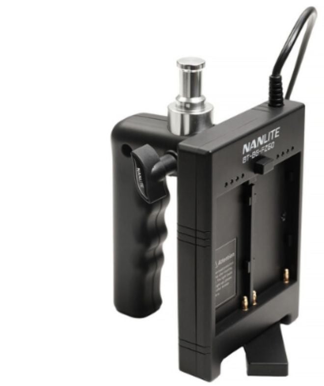 NANLITE The Nanlite BT-BG-FZ60 Battery Grip (Sony L / NP-F) allows the Forza 60 II, 60B II, or 60C to operate using NP-F type batteries when AC power is unavailable. - Image 1