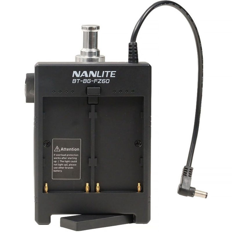 NANLITE The Nanlite BT-BG-FZ60 Battery Grip (Sony L / NP-F) allows the Forza 60 II, 60B II, or 60C to operate using NP-F type batteries when AC power is unavailable. - Image 5
