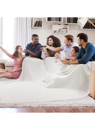 Bedsure Cooling Cotton Waffle Oversized King Blanket - Lightweight Breathable Blankets Rayon Derived from Bamboo for Hot Sleepers, Luxury Throws for Bed and Sofa, Ivory, 120x96 Inches - pzsku/ZC976F87A1E82D3D0E717Z/45/1749128598/291b43e6-c915-41b3-889b-61b761fcba38