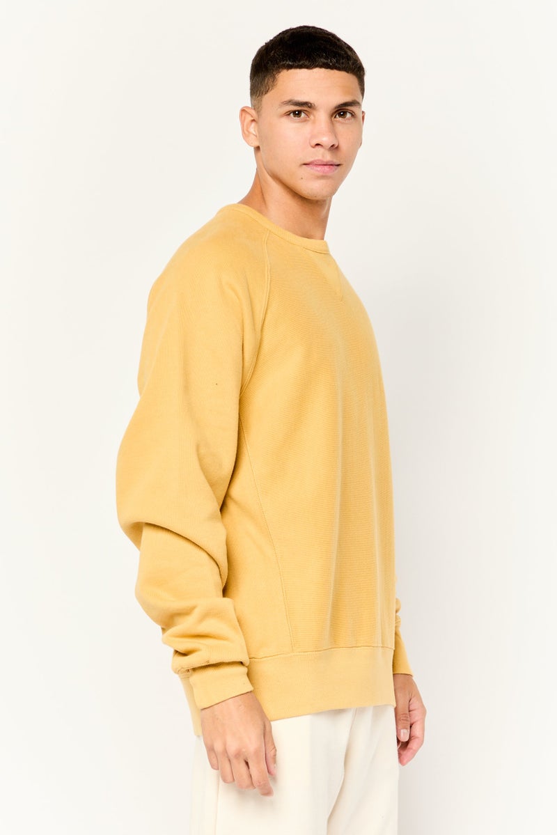 Champion Men Sportswear Fit Long Sleeves Outdoors Sweatshirts, Mustard - Image 3