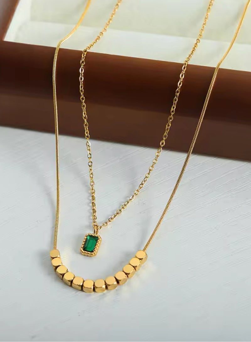 إيكوال سلسال نسائي أنيق من الاستانلس ستيل مطلي باللون الذهبي - Image 2