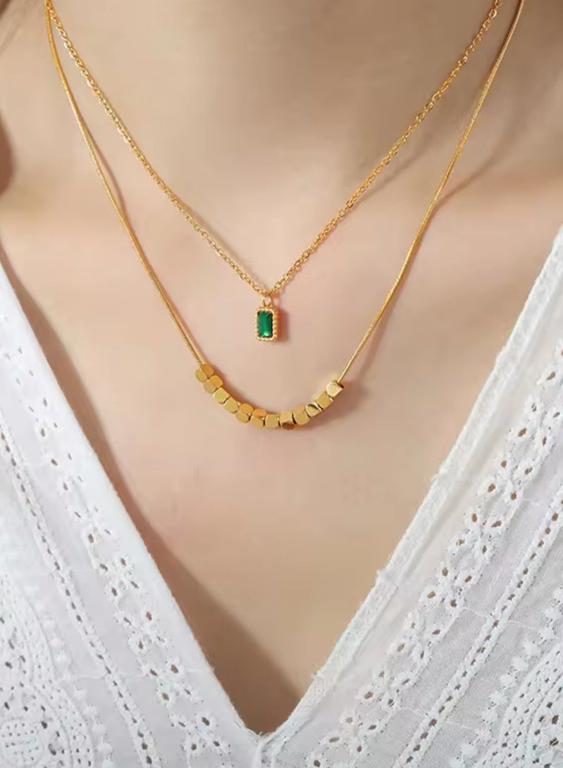 إيكوال سلسال نسائي أنيق من الاستانلس ستيل مطلي باللون الذهبي - Image 1