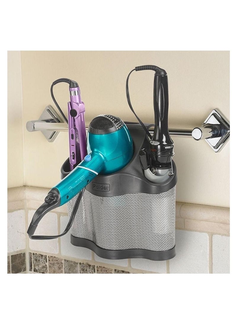 Polder Holder for Organizing Hair Dryer Tools Modern Design Black - Image 1