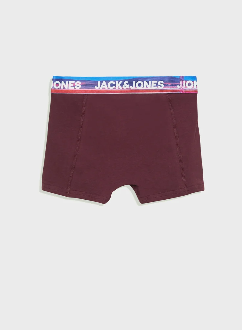 Jack & Jones Junior Youth 3 Pack Logo Waist  Boxers