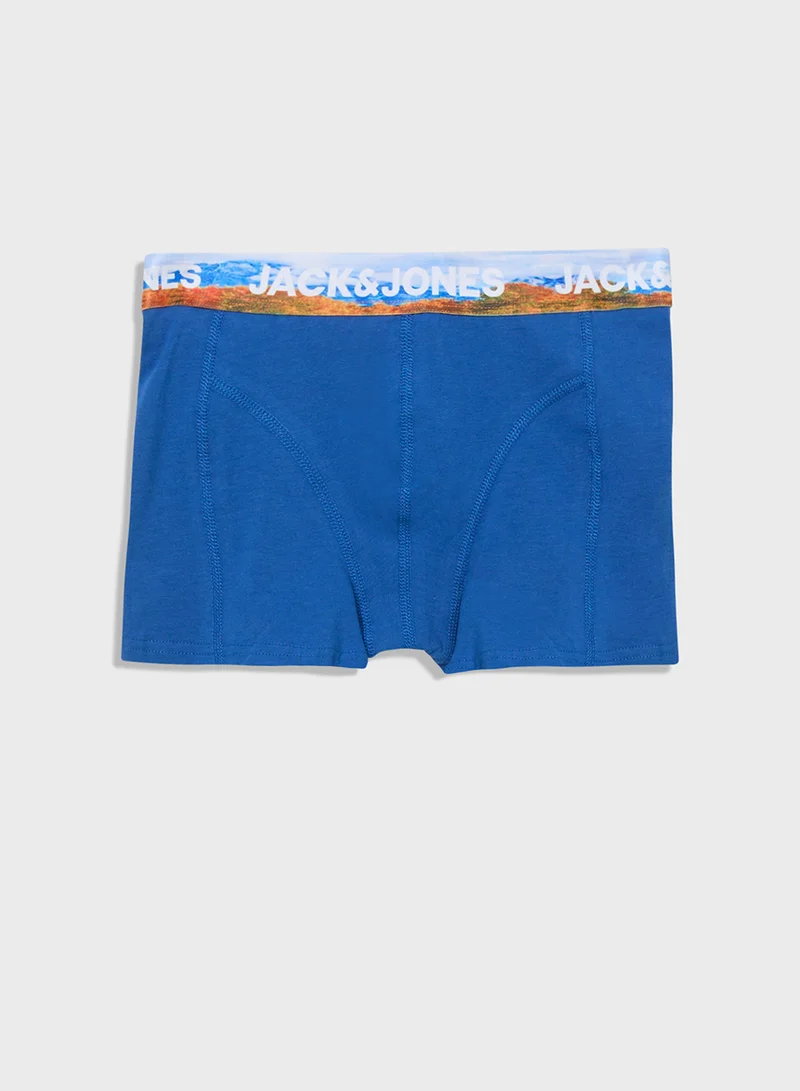 Jack & Jones Junior Youth 3 Pack Logo Waist  Boxers