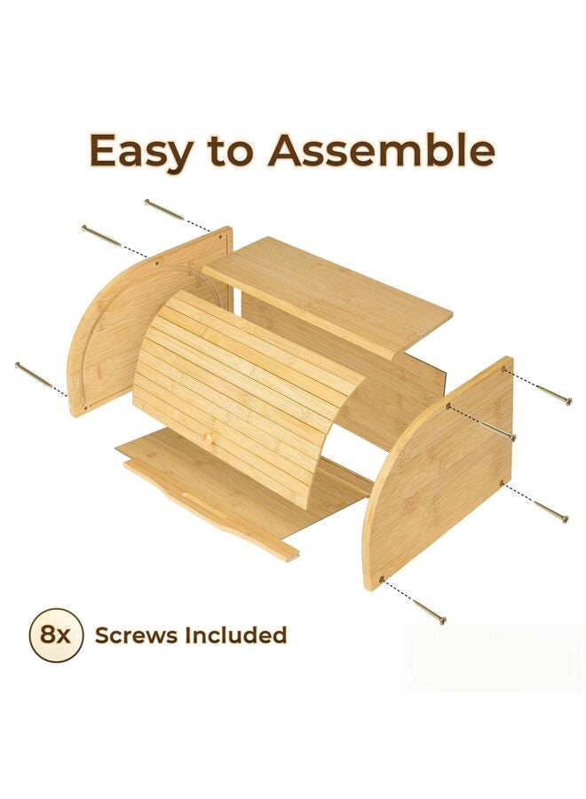 يُسلِّم صندوق خبز كبير الحجم مصنوع من الخيزران، يُستخدم في المطبخ لتخزين الطعام على سطح الطاولة. - Image 2