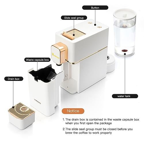cutesun Espresso Machine for Coffee Capsules Compatible with Nespresso OriginalLine Machine, Espresso Maker for Nespresso OriginalLine, Bestpresso Coffee Capsules Peet's Espresso more (White) - Image 5