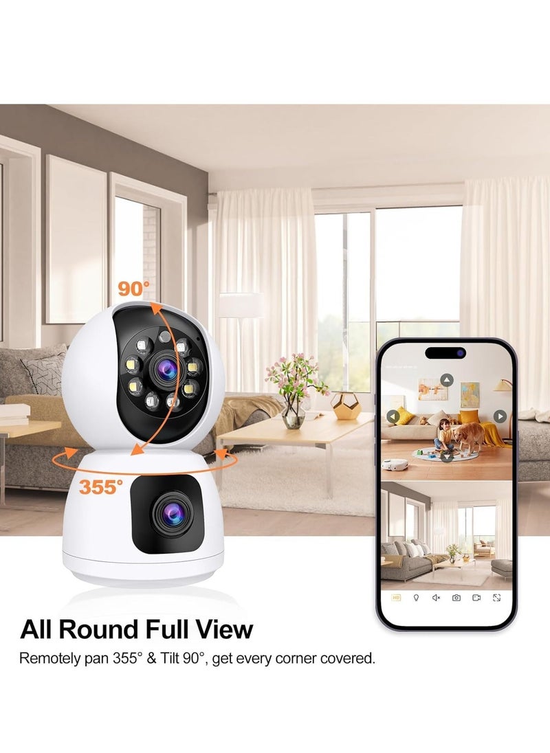 ELTRAZONE Dual-Lens Indoor Camera – 4MP 360° Dual Lens Smart Security Camera, WiFi Wireless, Expanded Viewing Angle, Motion Tracking, Dual-Screen Display & Audio, Real-Time Phone Alerts – Ideal for Home, Office, and Business Security - Image 2