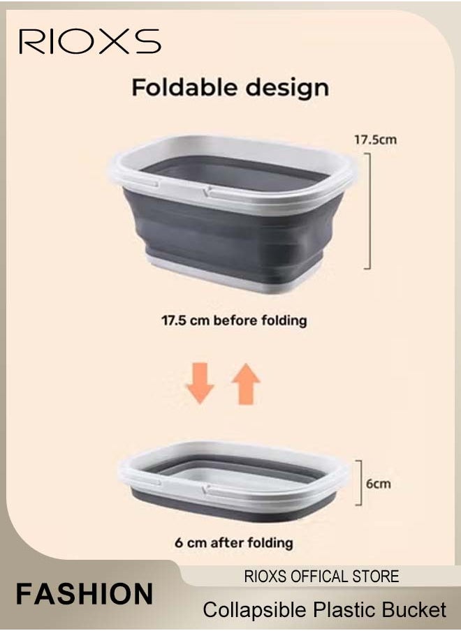 RIOXS Collapsible Plastic Bucket, Large Foldable Bucket, Portable Bucket Tub With Handle, Multifunctional Bucket For Fishing Camping Hiking Car And Home Use, Household Cleaning Bucket, Outdoor Storage Organizer  - Image 5