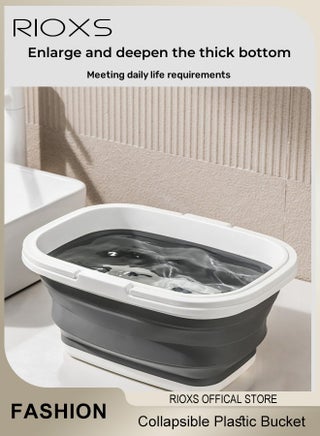 Collapsible Plastic Bucket, Large Foldable Bucket, Portable Bucket Tub With Handle, Multifunctional Bucket For Fishing Camping Hiking Car And Home Use, Household Cleaning Bucket, Outdoor Storage Organizer - view 2
