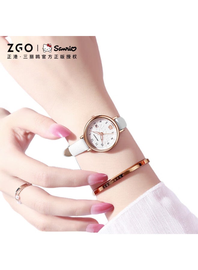 ZGO Hello Kitty Watch For Women Students, Simple Waterproof Quartz Watch With Calendar For Middle And High School Girls, Exam Watch 270 - Image 3