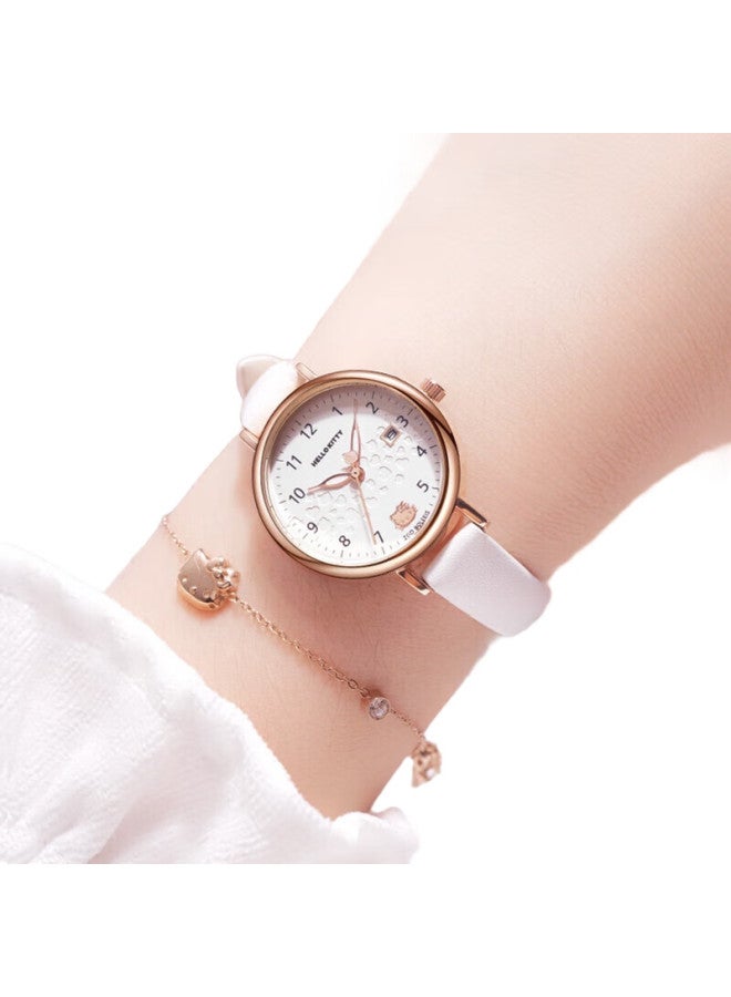 ZGO Hello Kitty Watch For Women Students, Simple Waterproof Quartz Watch With Calendar For Middle And High School Girls, Exam Watch 270 - Image 2
