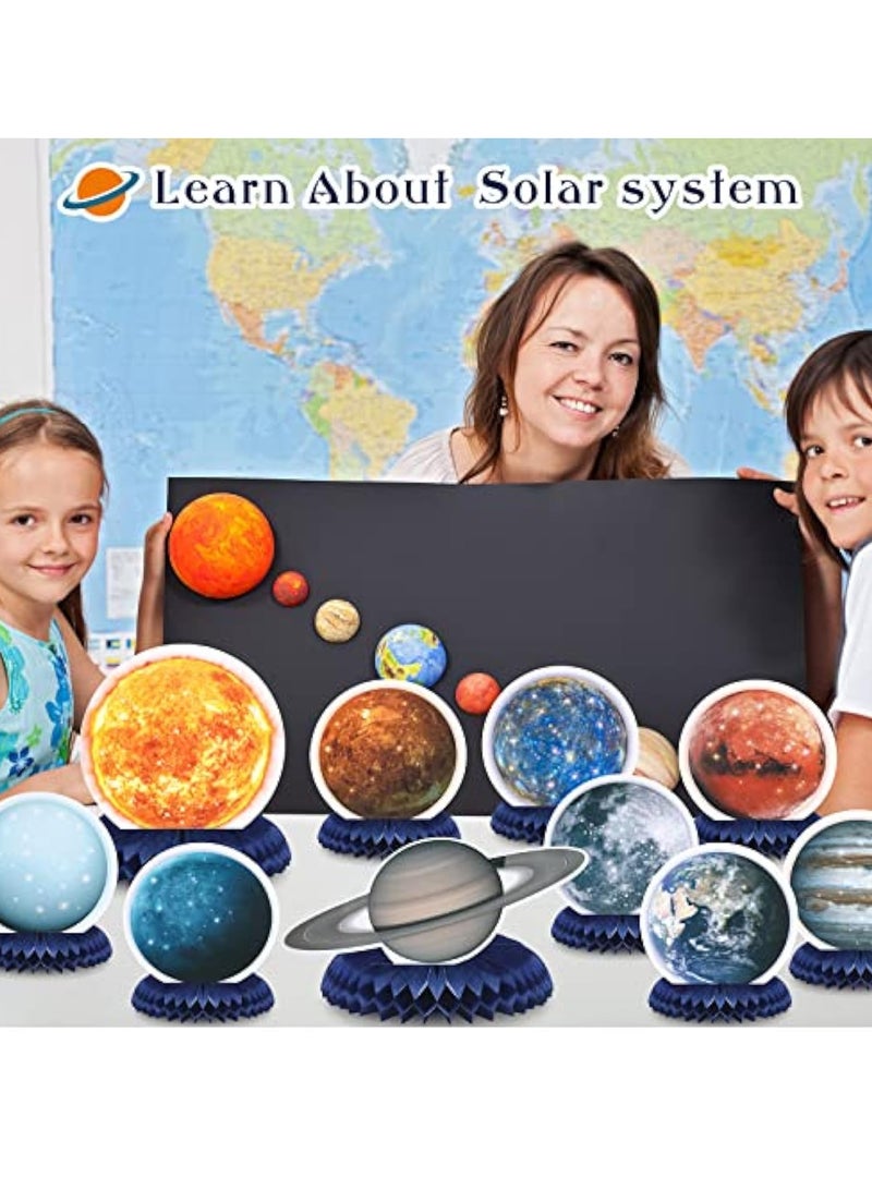 KASTWAVE 10Pcs Solar System Honeycomb Centerpieces, Planet Honeycomb, Space Theme Party Table Topper, Outer Space Party Supplies, Decorations Honeycomb, Kids' Birthday Party Supplies, Baby Shower Supplies - Image 4