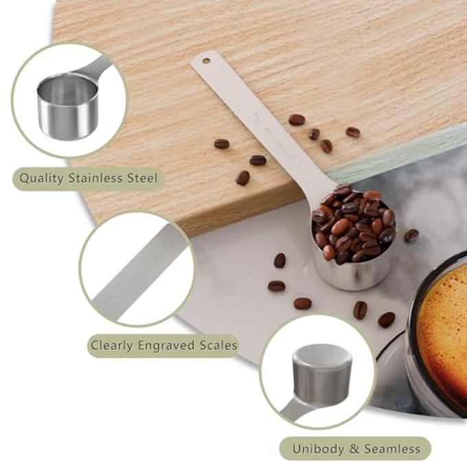 LEIFENY 1PCS 2 Tablespoon(2tbsp, 30ml, 1/8cup) Coffee Scoop, Long Handle Measuring Spoon, Stainless Steel Scooper - Image 3