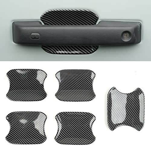 LitMiRaCle Car Door Bowl Scratch Protector for Ford Bronco Exterior Door Handle Bowl Cover Protection Trim Accessories Compatible with Ford Bronco 2021 2022 2023 4 Doors Carbon Fiber - Image 1