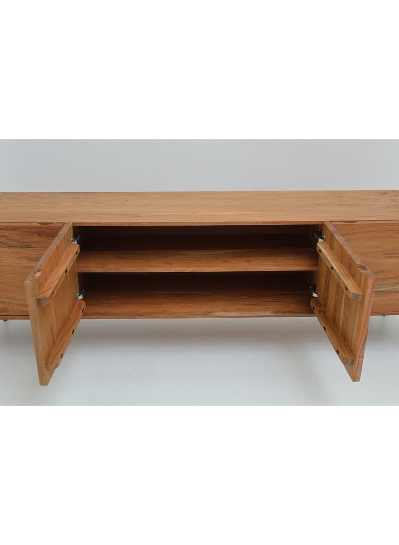 Ramsha Wooden TV Cabinet with Storage – Solid Acacia & Metal Base For Living room - Image 2