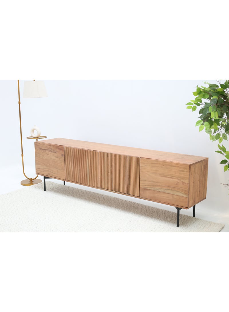 Ramsha Wooden TV Cabinet with Storage – Solid Acacia & Metal Base For Living room - Image 5