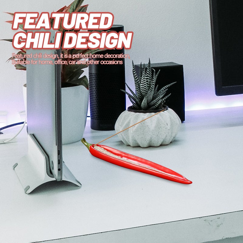 2pcs Chili Shape Incense Holder for Sticks Ceramic Incense Stick Stand Home Decor - Image 5