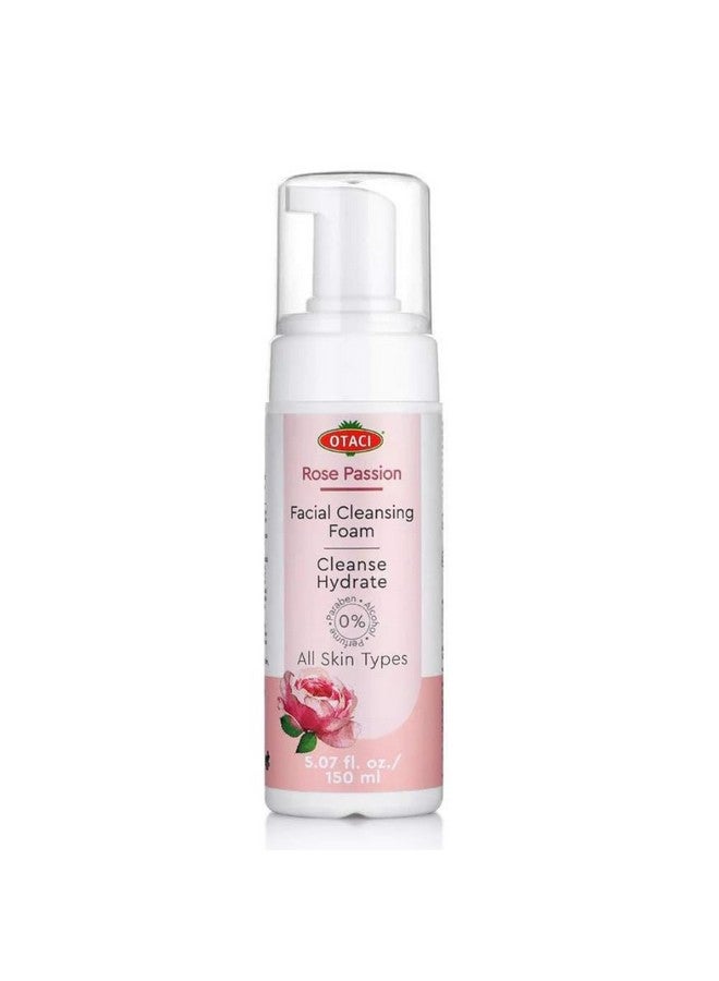 OTACI Rose Passion Facial Cleansing Foam, Face Cleanser Wash Foam Skin Facial Water Rose Foaming Natural - Image 1