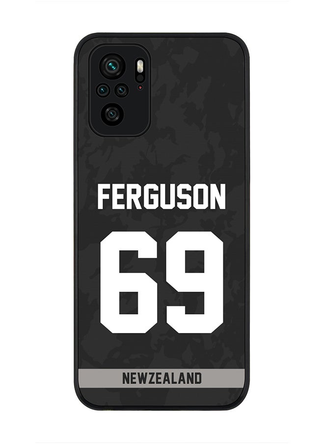Stylizedd - Rugged Black Edge Case for Redmi Note 10S / Redmi Note 10 4G, Slim fit Case Flexible thin Cover - Player Name - Lockie Ferguson, Jersey Number- 69 - Image 1