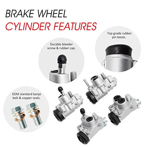 JAVIK Front Brake Wheel Cylinders for Honda Rancher 350 400 TRX350 TRX400 2004-2007 (Left&Right All 4 Kit)，OEM# 45310-HN2-006 45330-HN2-006 45350-HN5-N01 45370-HN5-N01 - Image 4