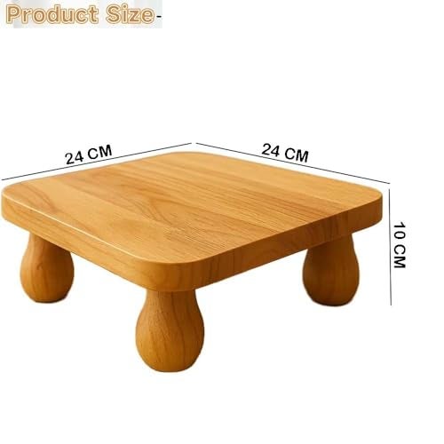 Dantawood Pine Wooden Single Planter Stand for Balcony Indoor Outdoor Garden Flower Succulent Plant Pot Holder (12 Inch Plan with Open Wheel, 1)[Size=L-12,W-12,H-3.5INCH] - Image 4