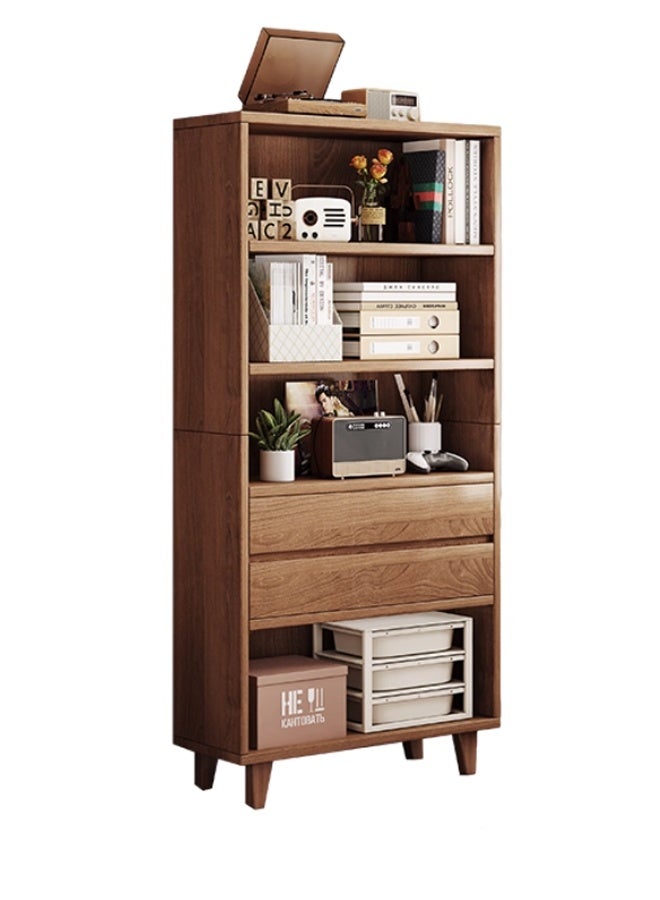 keke Tall Wooden Bookshelf with Multiple Storage Shelves – Freestanding Rack in Brown – 60x30x180 cm - Image 3