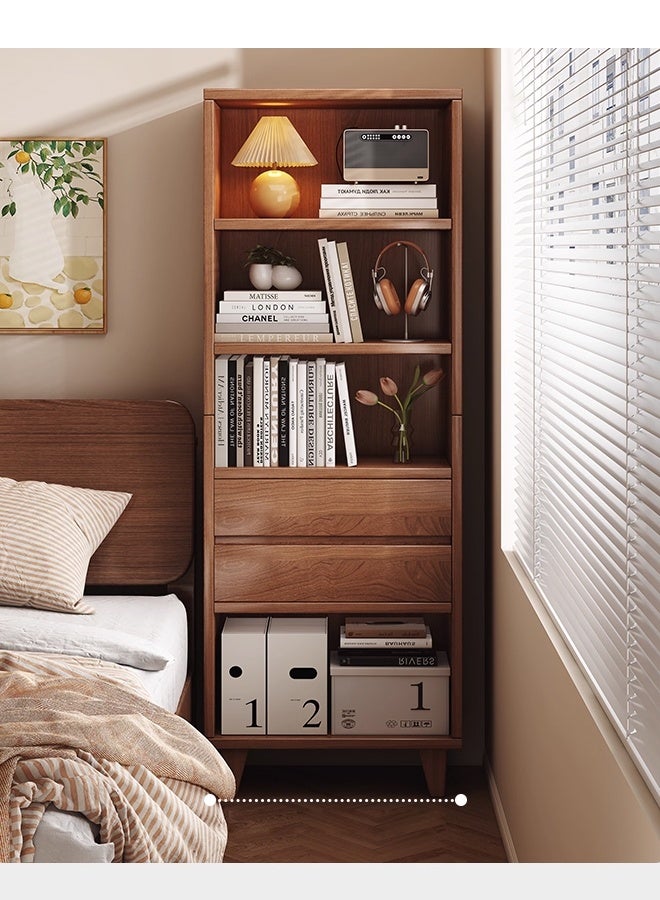 keke Tall Wooden Bookshelf with Multiple Storage Shelves – Freestanding Rack in Brown – 60x30x180 cm - Image 1