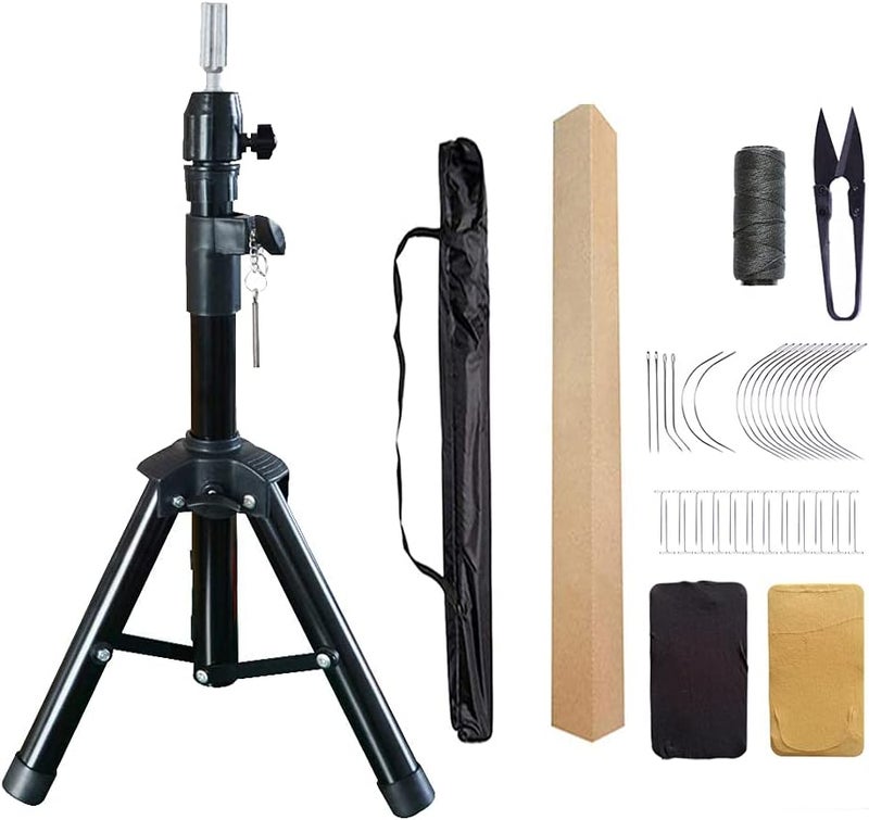 yantaisiyu Wig Stand Tripod for Mannequin Head Stand Adjustable Wig Head Stand Holder for Wigs Canvas Block Head
