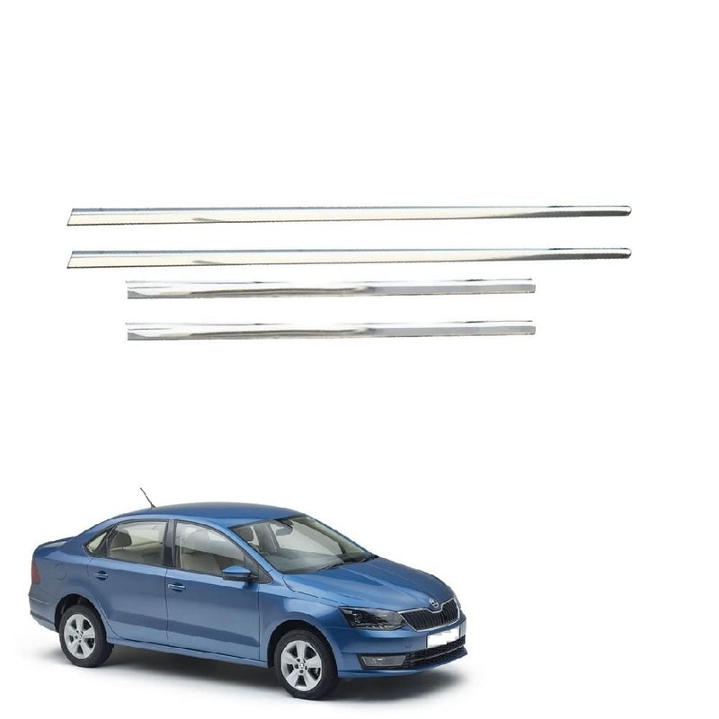 SPREADX Car Lower Window Garnish Chrome Stainless Steel Suitable for Skoda Rapid - Image 1