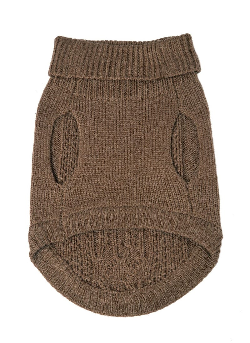 Cats Knitted Sweaters Turtleneck Knitted Sleeveless Cat Clothes Warm Winter Kitten Clothes Outfits for Cats or Small Dogs in Cold Season Brown S  - Image 5