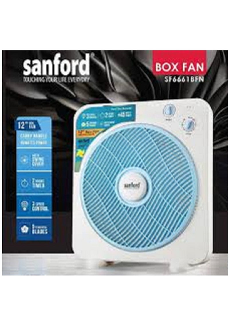 Sanford Rechargeable Box Fan SF919BFN - 12-Inch, 4500mAh Battery, 3-Speed, 7 Hours Operation, 24 SMD LED Light, AC/DC Switch & USB Output Versatile Cooling with AC/DC Power and USB Charging for Any Environment - pzsku/ZC978119AC93ED890CCEFZ/45/_/1711967144/3dbecb72-34d5-4a19-87c8-d91bc85de029