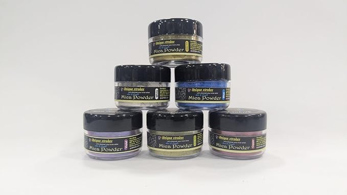 Unique Strokes Mica Powder Set of 6 30gm - Image 1
