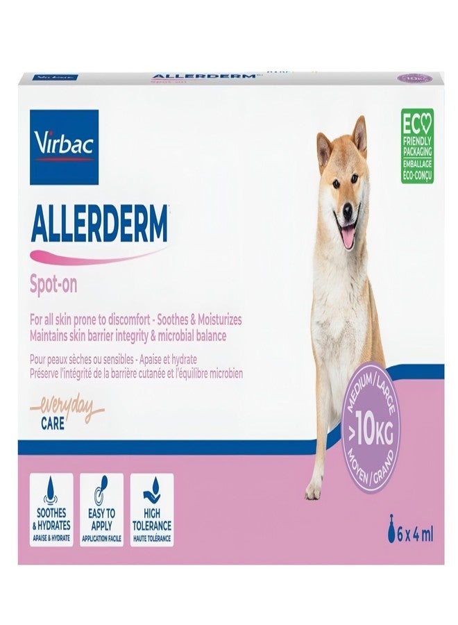 Virbac ALLERDERM Spot On for Dogs|| Skin Moisturiser|| 6 Tubes of 4 mL Each