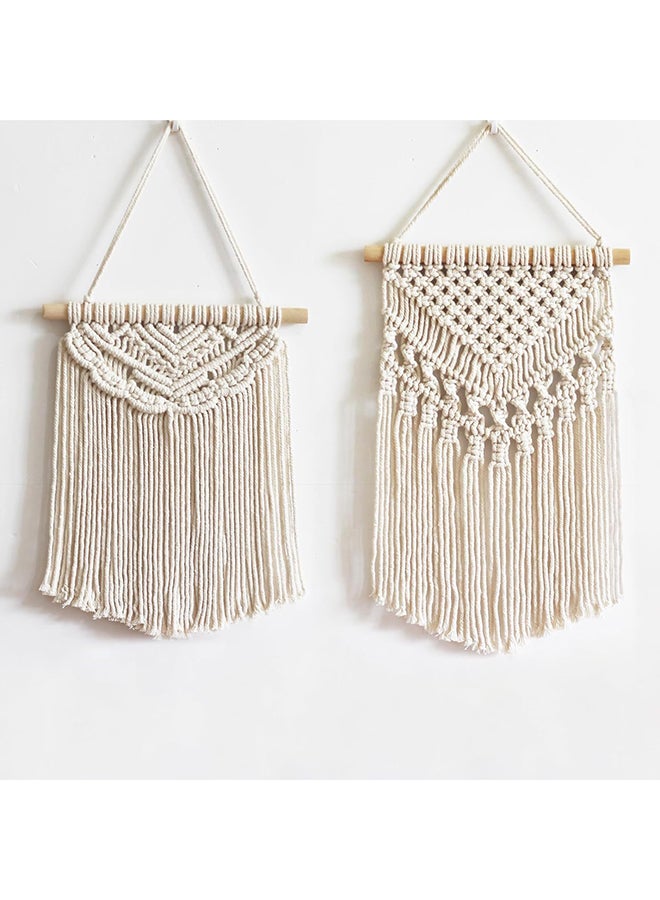 Antikiano Small Macrame 2 Pieces Wall Hanging & Wall Decor.New Bohemian Style 43x25 cm - Image 1