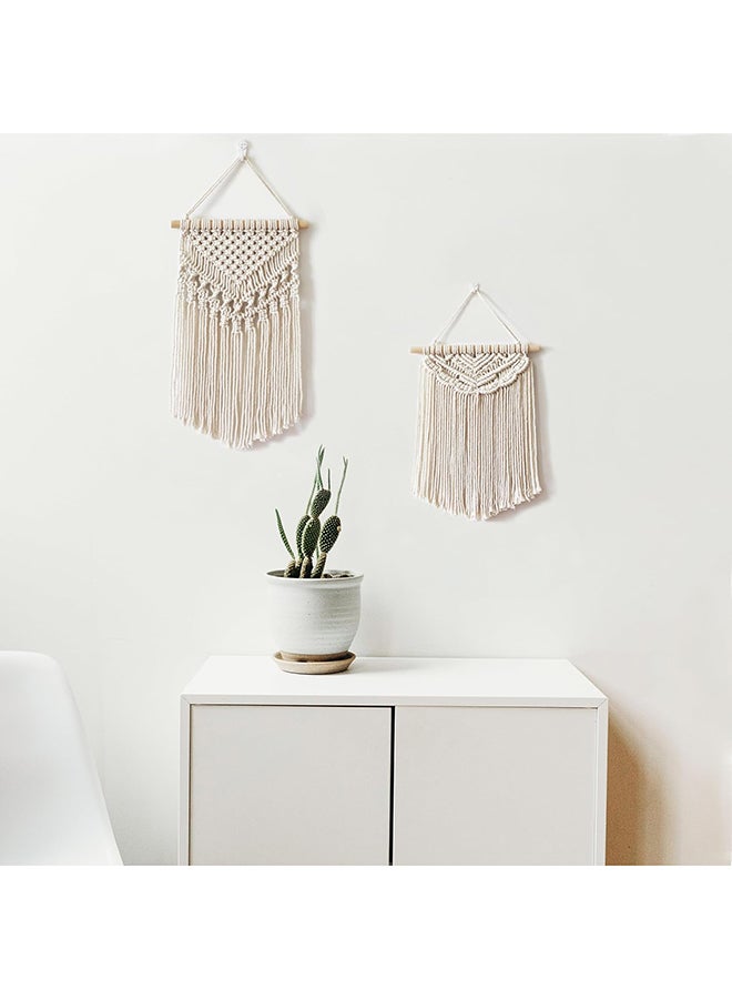 Antikiano Small Macrame 2 Pieces Wall Hanging & Wall Decor.New Bohemian Style 43x25 cm - Image 2