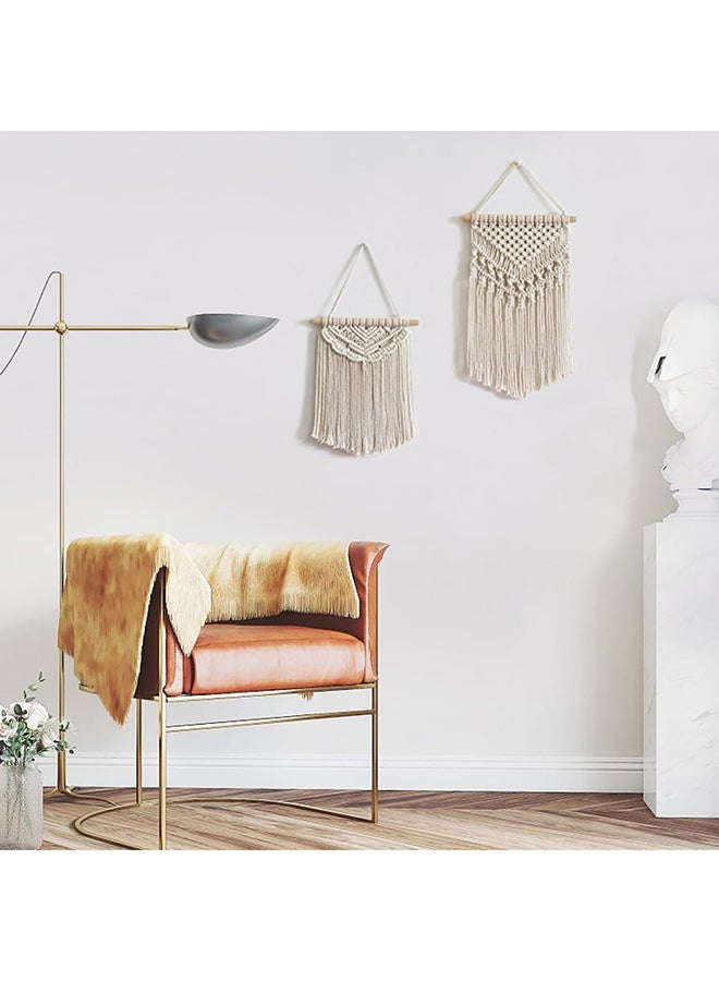 Antikiano Small Macrame 2 Pieces Wall Hanging & Wall Decor.New Bohemian Style 43x25 cm - Image 3