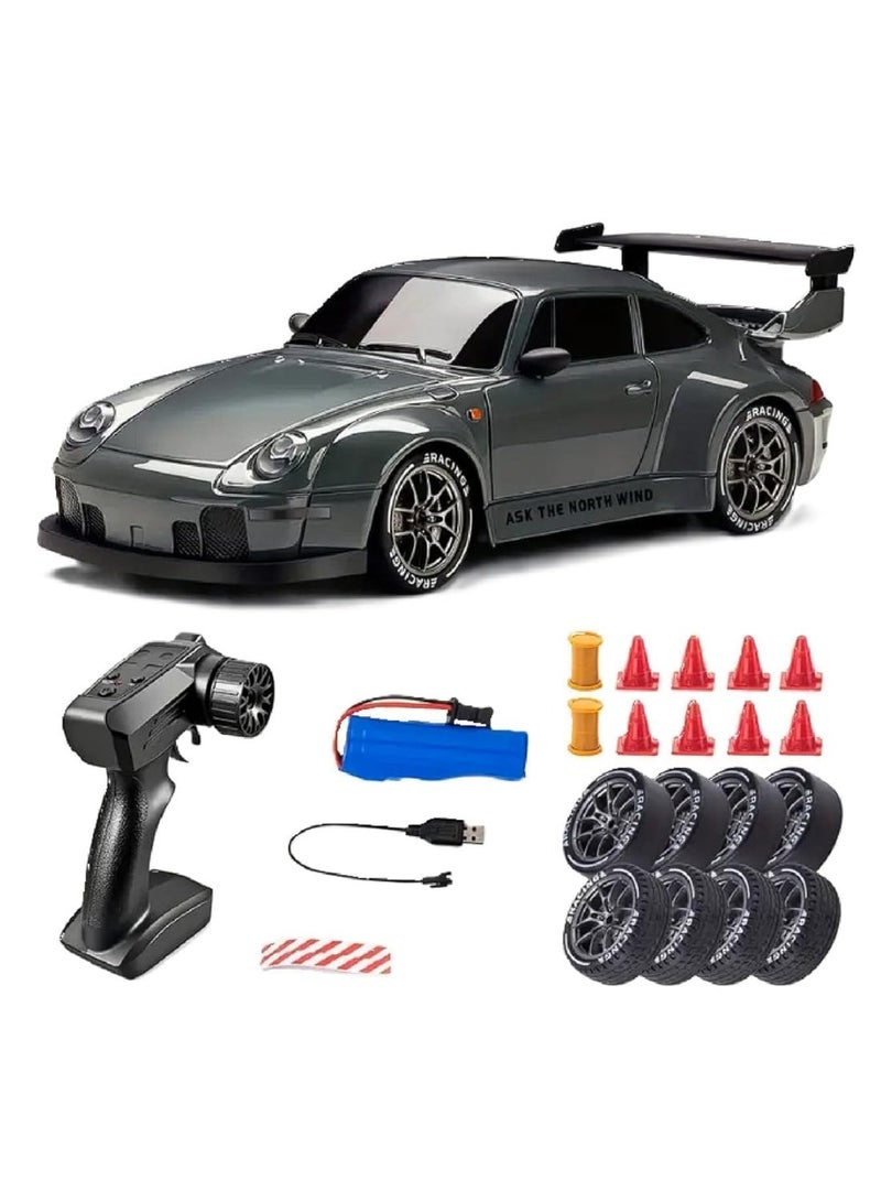 Kidzilla 1:24 Scale High-Speed RC Drift Racing Car 911 - 20+ KM/H Fast Motorized 4WD Pro Rally Toy Vehicle with Spray Smog Exhaust - Image 1