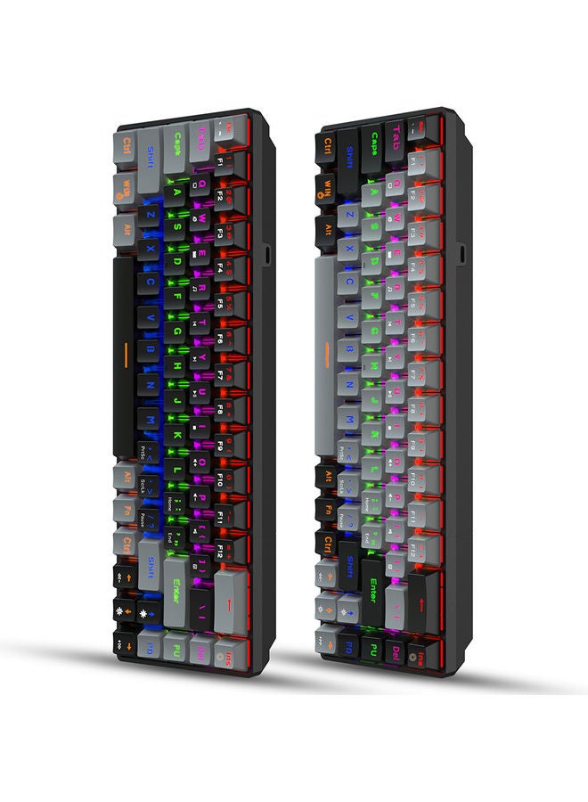 إتش إكس إس جيه لوحة مفاتيح RGB سلكية للألعاب بـ 68 زر مصنوع من مادة ABS مع كابل type-c قابل للفصل رمادي - Image 5