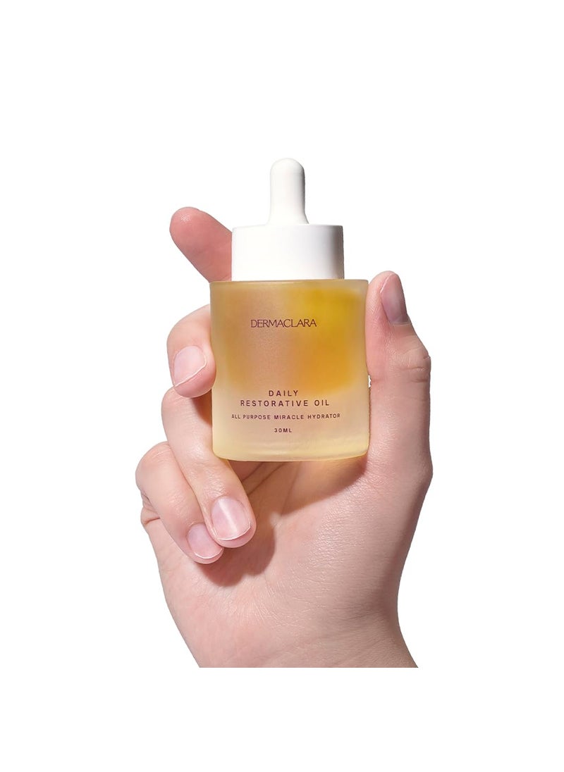 Dermaclara Dermaclara Daily Restorative Oil  Face Oil for Women  Men with Jojoba Oil Hydrating and Anti Aging with Nourishing Superfoods Overnight Moisture for Youthful Glow  30 ml 