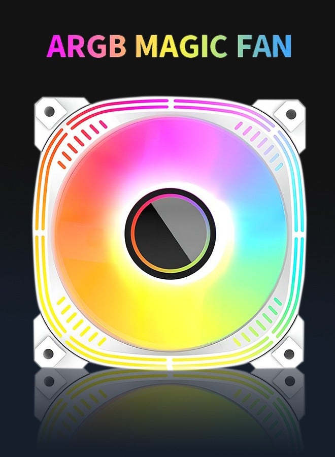 Lightweight ARGB CPU Fan, High Air Volume and Low Noise, 16 Million Color LED Beads, Compatible with Multiple Types of Chassis  - Image 1