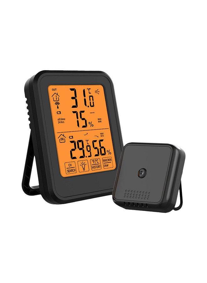Generic Indoor & Outdoor Hygrometer Thermometer with Orange Backlight LCD Display Max/Min Value Desk Electronic Temperature Humidity Meters - Image 1