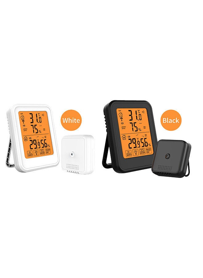 Generic Indoor & Outdoor Hygrometer Thermometer with Orange Backlight LCD Display Max/Min Value Desk Electronic Temperature Humidity Meters - Image 2