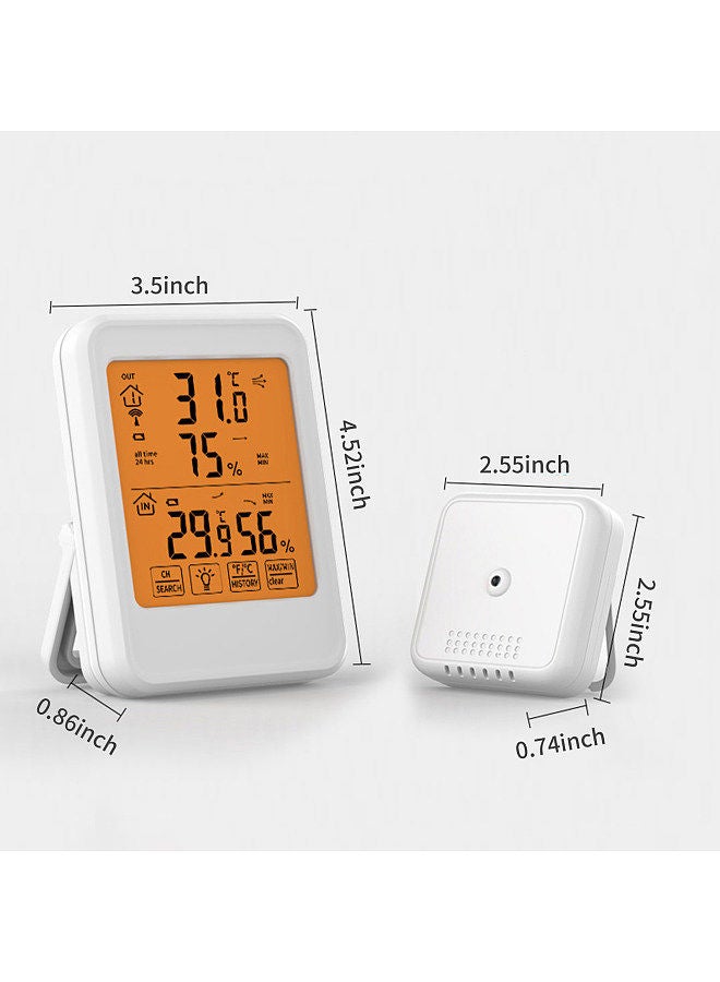 Generic Indoor & Outdoor Hygrometer Thermometer with Orange Backlight LCD Display Max/Min Value Desk Electronic Temperature Humidity Meters - Image 4