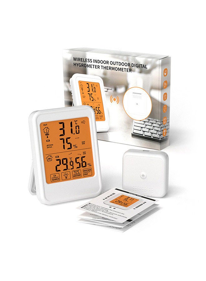 Generic Indoor & Outdoor Hygrometer Thermometer with Orange Backlight LCD Display Max/Min Value Desk Electronic Temperature Humidity Meters - Image 5