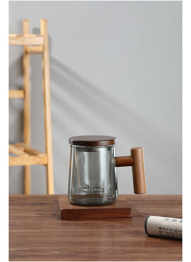 Generic - Premium Borosilicate Glass Pitcher for Cold Brew Coffee and Hot Beverages with Insulated Wooden Handle - Double Function Hot and Cold Extraction - Multi-Purpose Carafe Teapot - Image 1