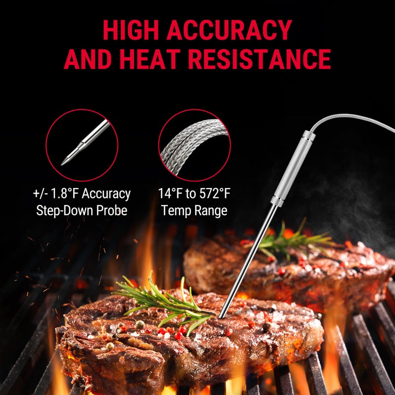 ThermoPro TP20 500FT Wireless Meat Thermometer with Dual Meat Probe, Digital Cooking Food Meat Thermometer Wireless for Smoker BBQ Grill Thermometer Beef Steak Fish Turkey Thermometer - Image 5